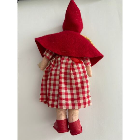 Antique Rosy Doll Made In Italy Pressed Felt Face HP face 7.5" Felt Cloth - Picture 3 of 5